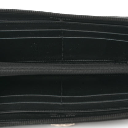 Chanel Caviar Chevron Quilted Zip Around Boy Wallet Black 5 of 11