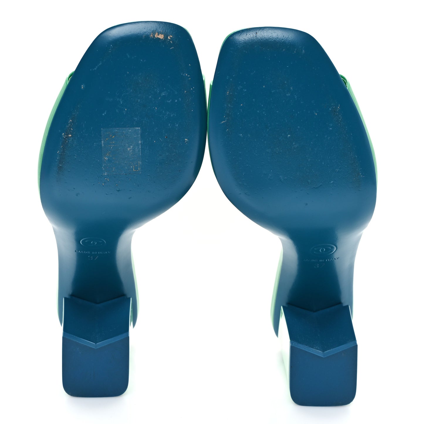 Patent CC Mules 37 Green Turquoise
