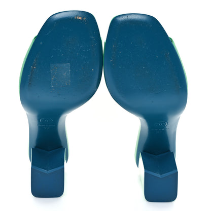 Chanel Patent CC Mules 37 Green Turquoise 6 of 10