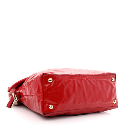 Valentino Garavani Patent Lacca Bow Dome Tote Red 4 of 22
