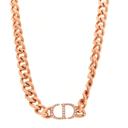 Christian Dior Metal Crystal 30 Montaigne Necklace Rose Gold 1 of 6
