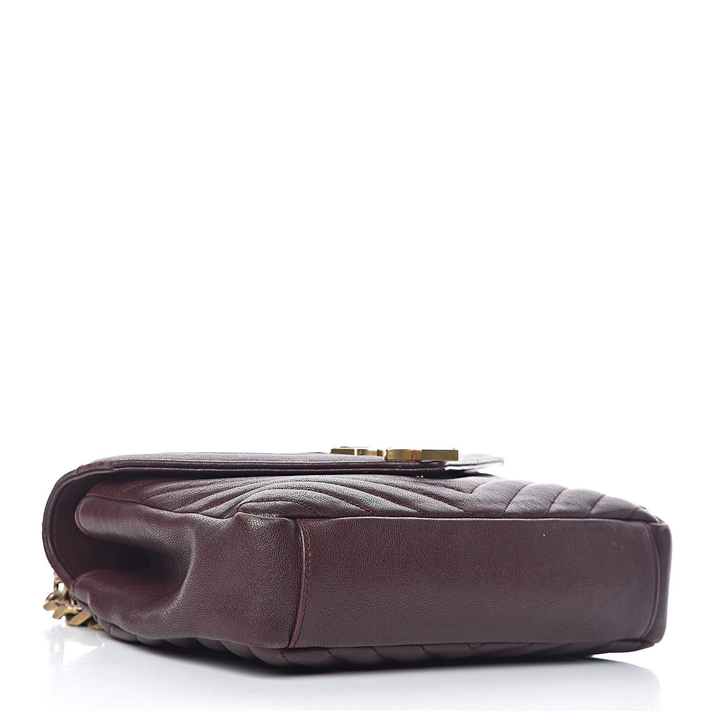 Sheepskin Matelasse Chevron Monogram Medium College Bag Amaranto