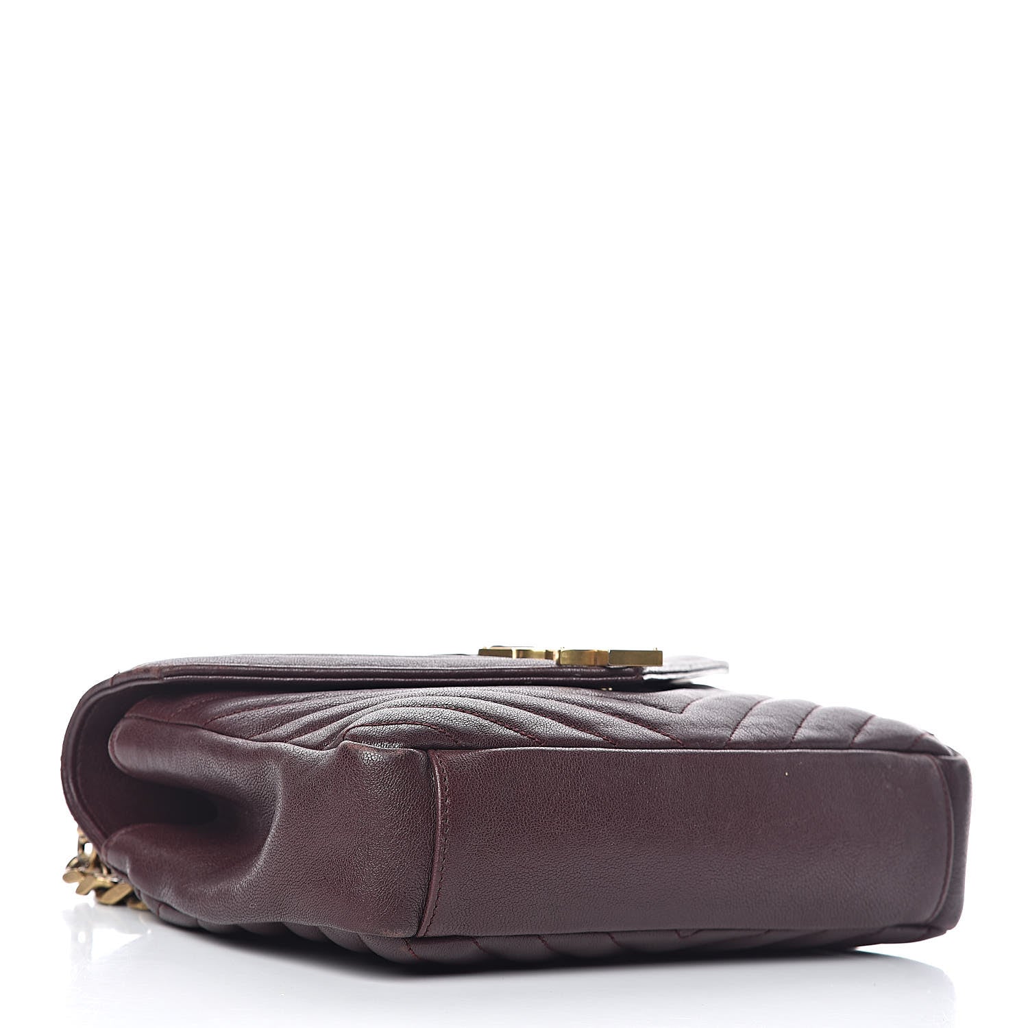 Saint Laurent Sheepskin Matelasse Chevron Monogram Medium College Bag Amaranto 4 of 25