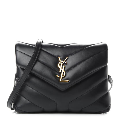 Saint Laurent Calfskin Y Quilted Monogram Toy Loulou Crossbody Bag Black 1 of 9