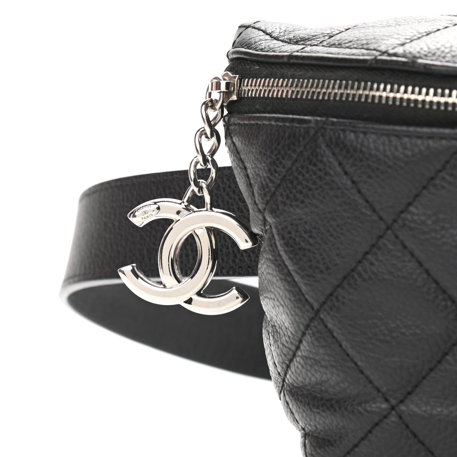 Chanel Grained Calfskin Quilted Waist Belt Bag Black 11 of 11