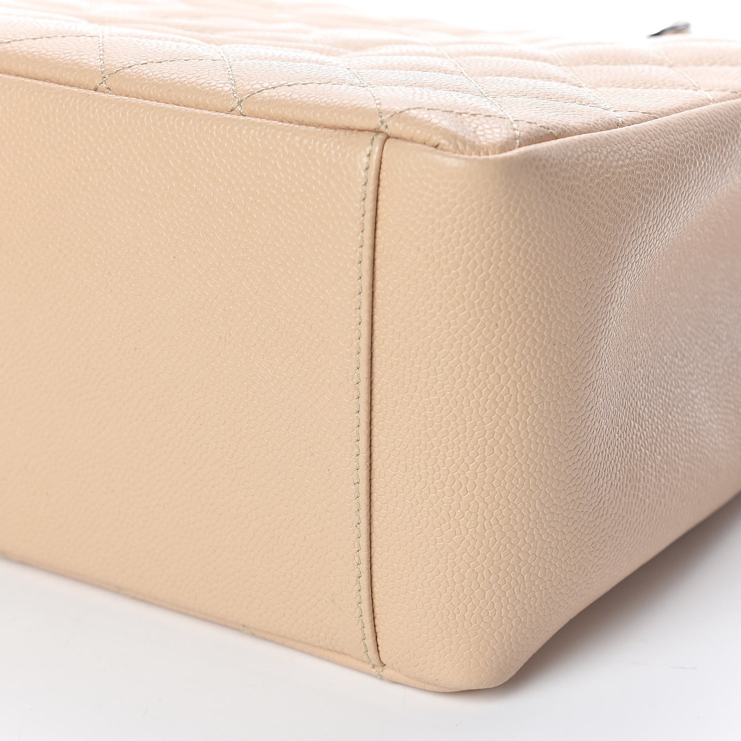 Caviar Quilted Grand Shopping Tote GST Beige Clair
