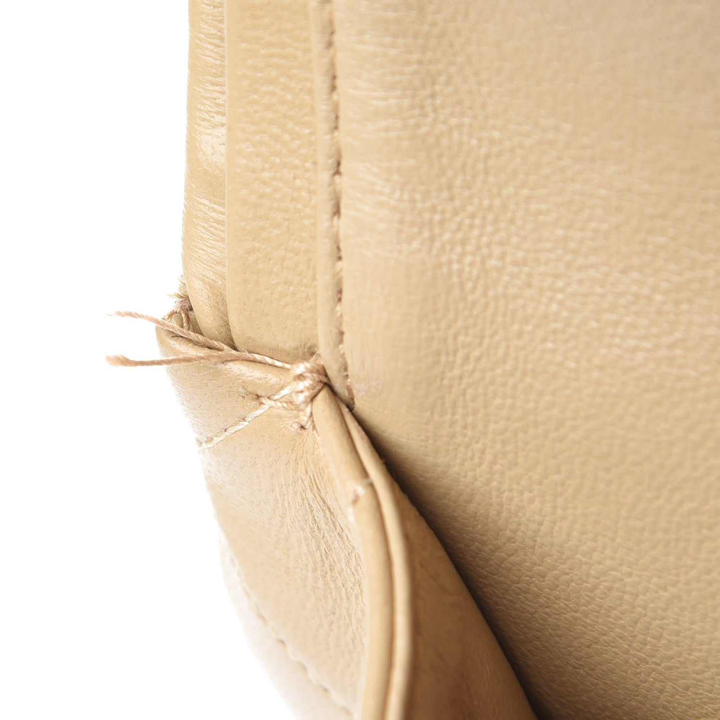 Lambskin Quilted Medium Double Flap Beige