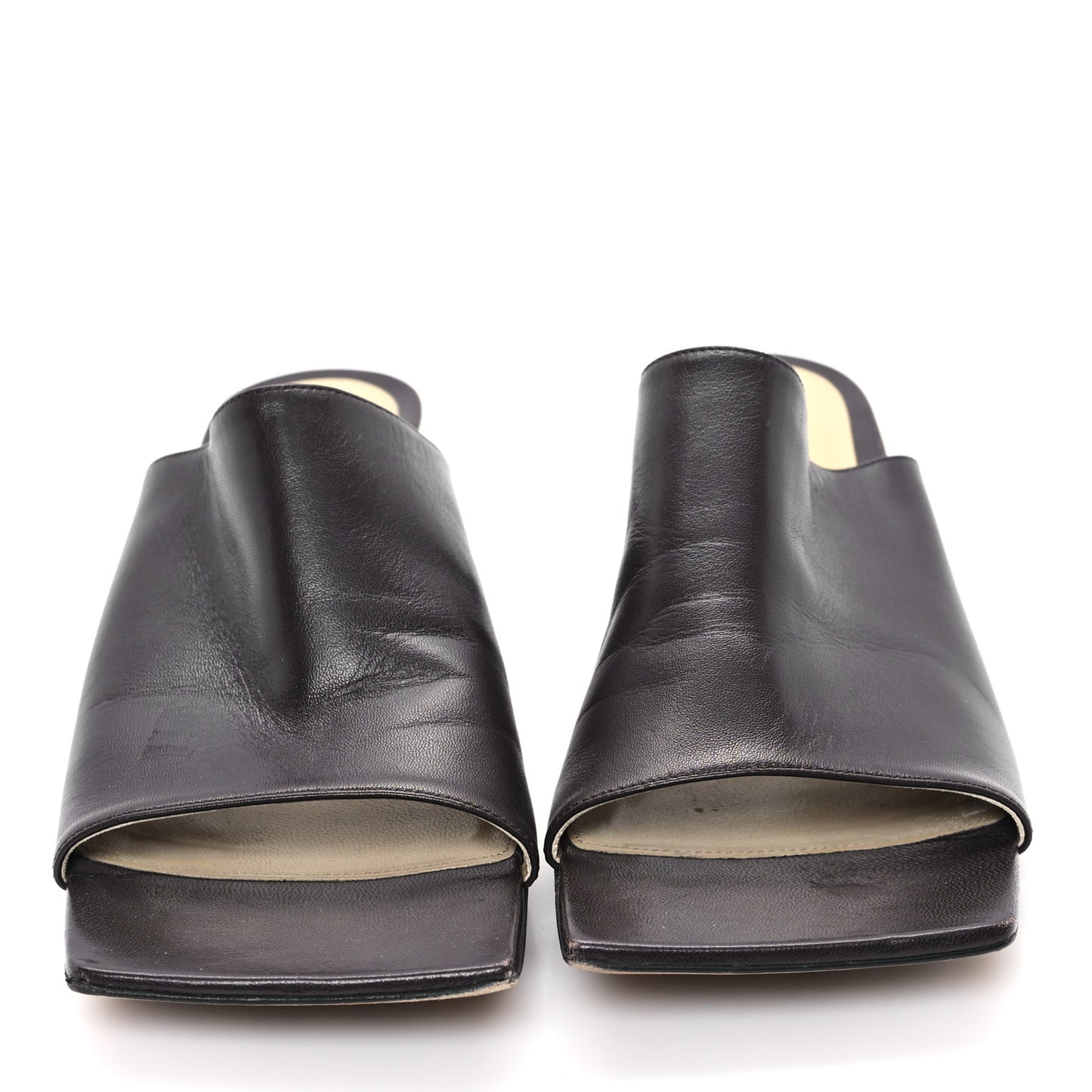 Lambskin Stretch Mule 40mm Sandals  39.5 Brown