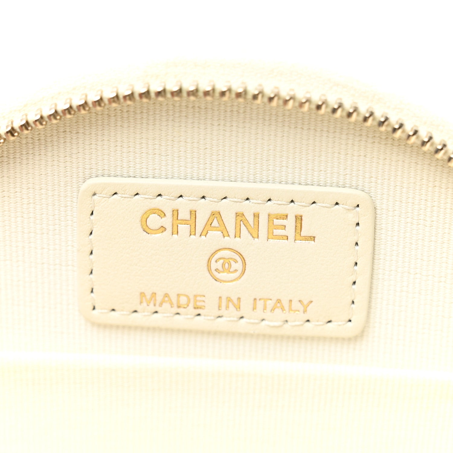 Chanel Caviar Quilted Round Handle With Care Vanity With Chain White 8 of 15