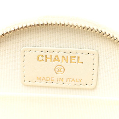 Chanel Caviar Quilted Round Handle With Care Vanity With Chain White 8 of 15