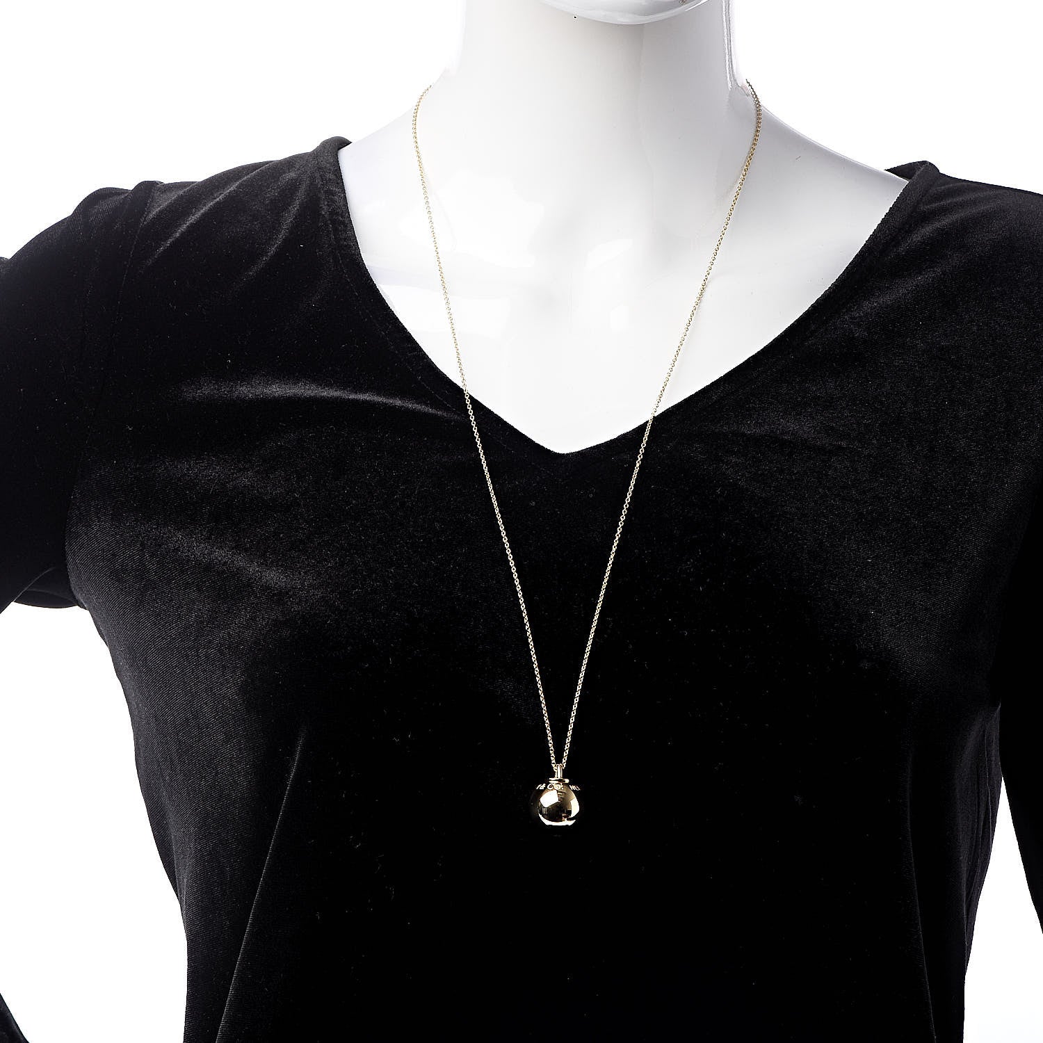 Tiffany 18K Yellow Gold 19mm HardWear Ball Pendant Necklace 2 of 5