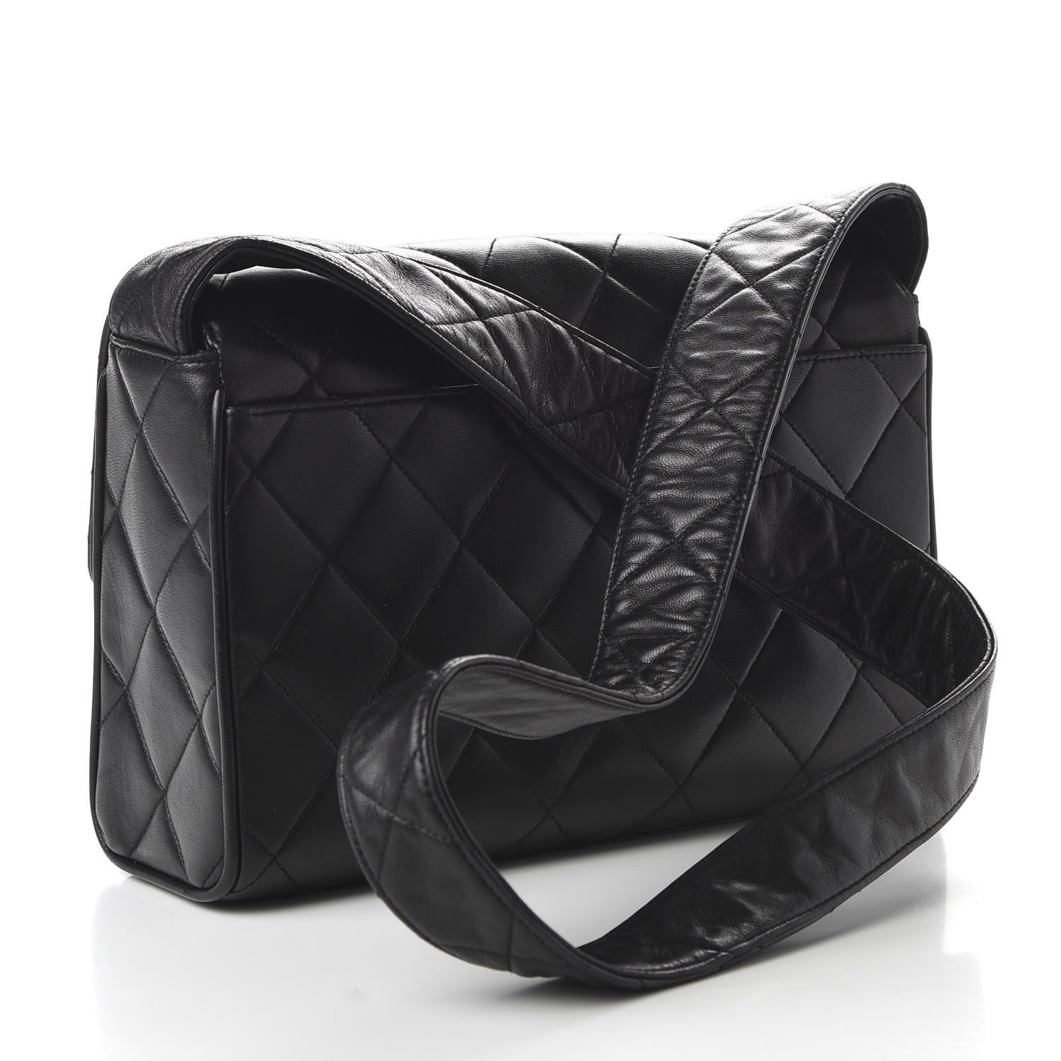 Chanel Lambskin Quilted CC Flap Shoulder Bag Black 3 of 10