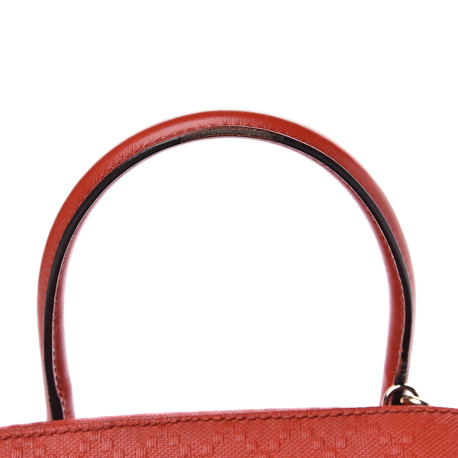 Gucci Calfskin Diamante Small Top Handle Bag Orange 9 of 13