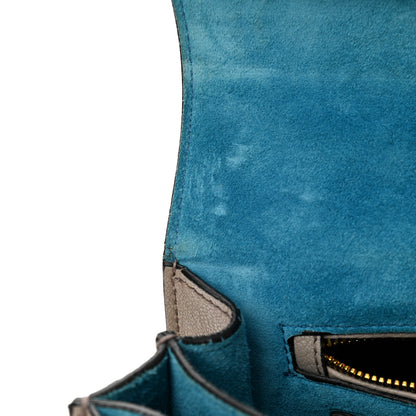 Miu Miu Goatskin Bandoliera Madras Bi-Color Shoulder Bag Laguna Pomice 11 of 16