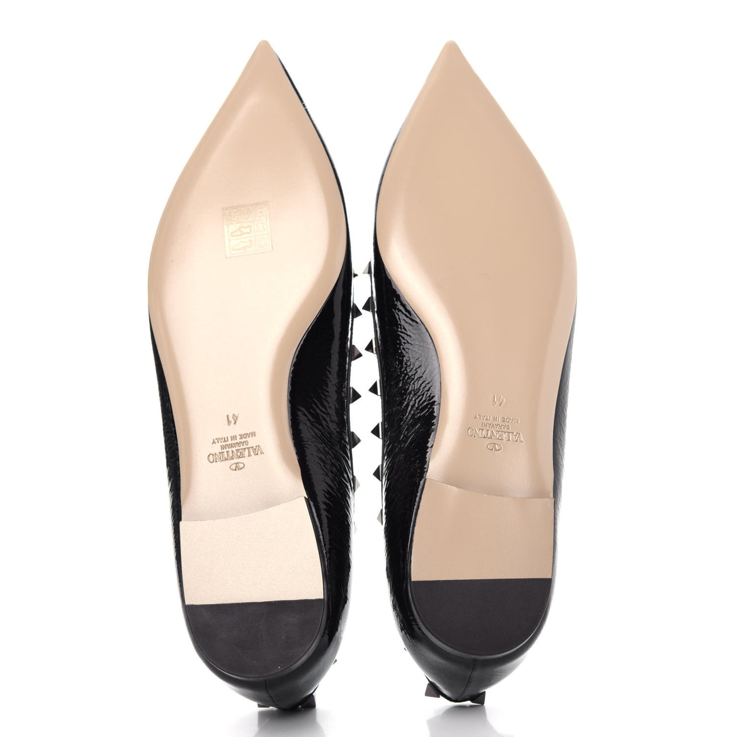 Patent Rockstud Ballerina Flats 41 Black