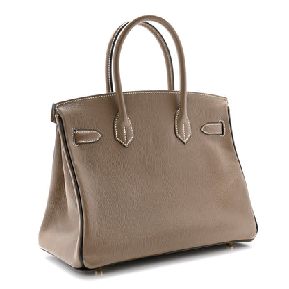 Hermes Chevre Mysore Horseshoe Birkin 30 Etoupe Black 3 of 11