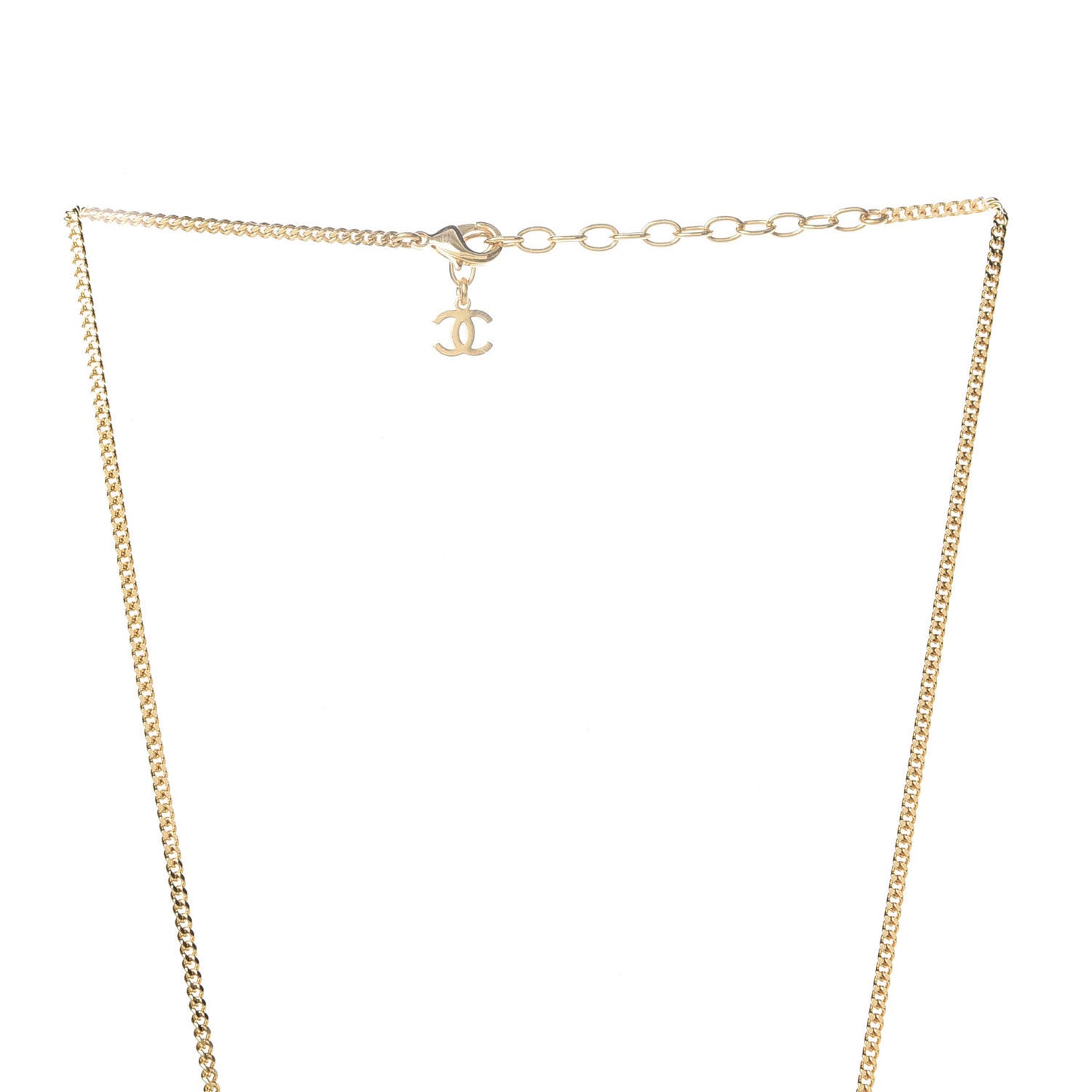 Metal Crystal Charm Necklace Purple Gold