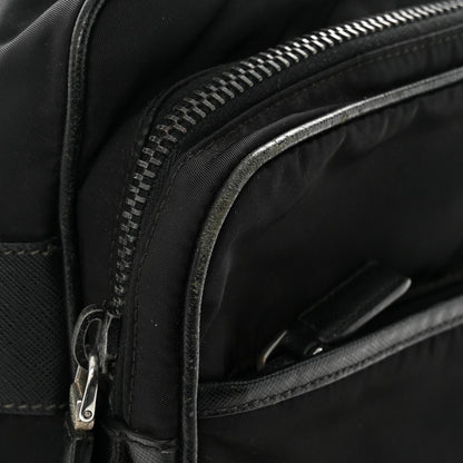 Prada Tessuto Nylon Saffiano Front Pocket Zip Messenger Black 13 of 19