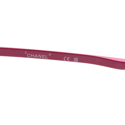 Chanel Acetate Shield Quilted Sunglasses 71655 White Red 5 of 8
