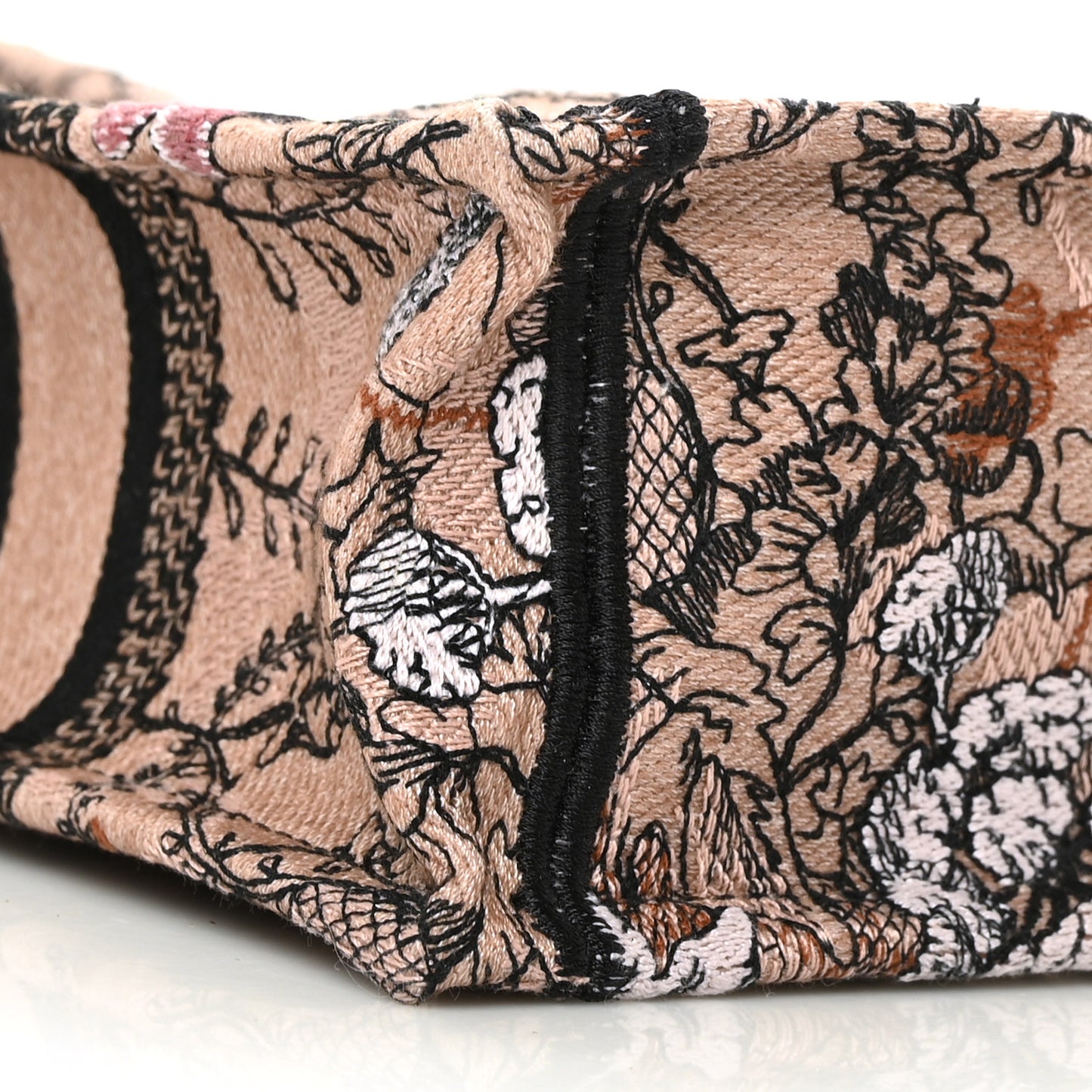 Canvas Jardin Magique Embroidered Mini Book Tote Phone Bag Powder Pink