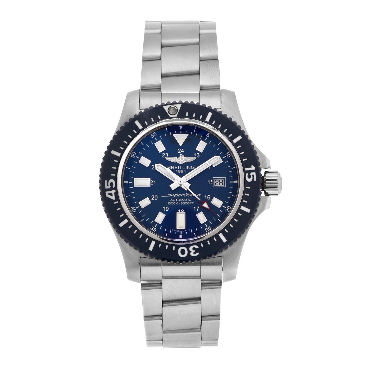 Stainless Steel 44mm SuperOcean Automatic Watch Blue Y17393