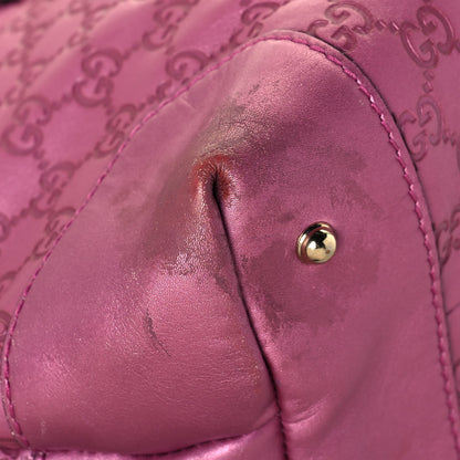 Gucci Metallic Soft Guccissima Large Heart Bit Charm Top Handle Tote Fresia Rose 11 of 26