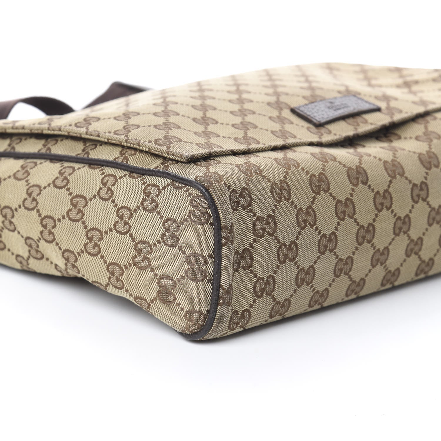 Gucci Monogram Small Flap Messenger Bag Beige Dark Brown 7 of 8