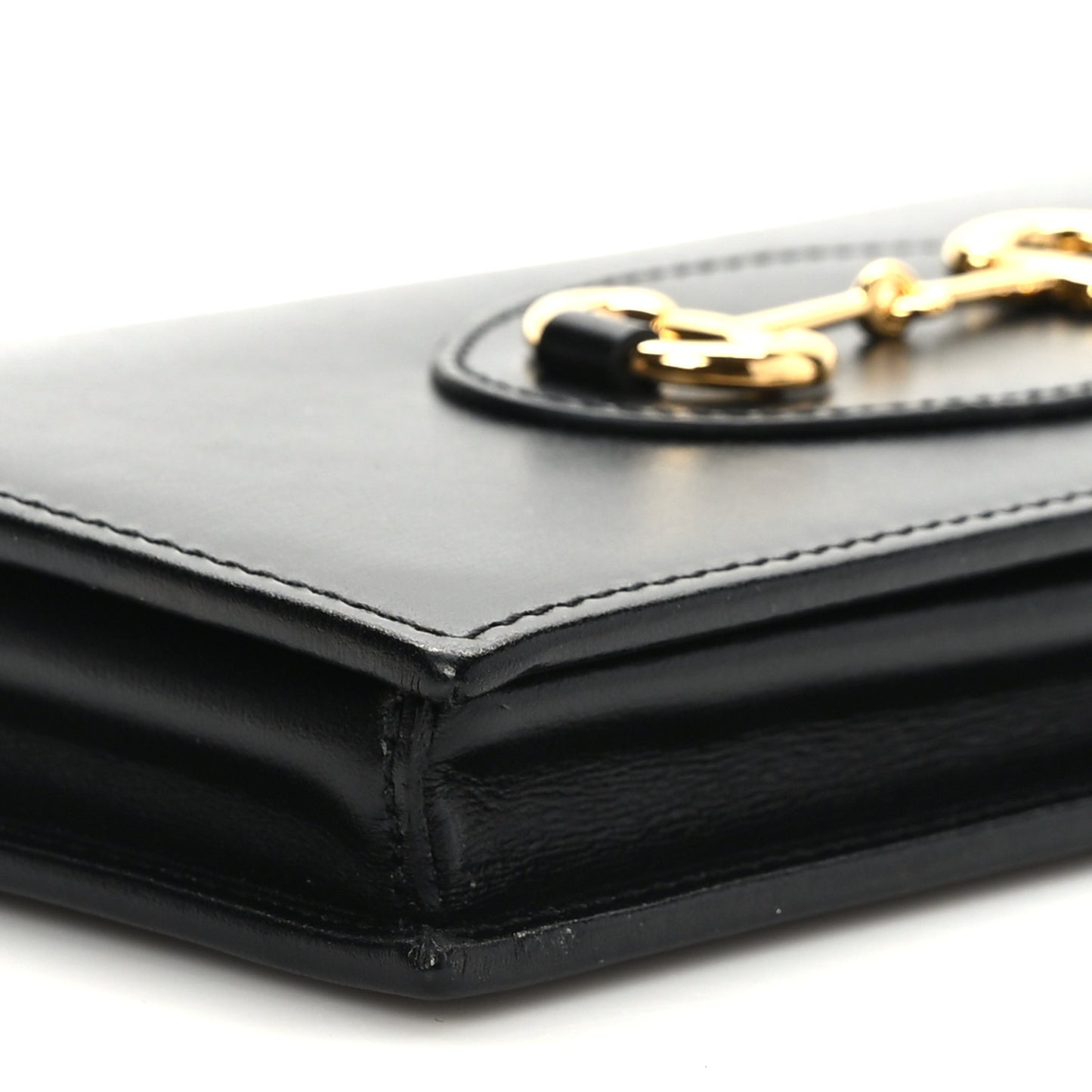 Boarded Plutone Calfskin Horsebit 1955 Wallet On Chain Black