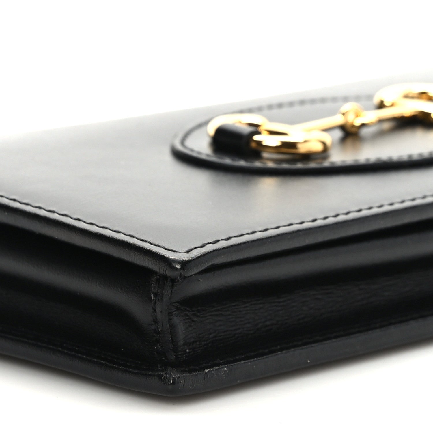 Gucci Boarded Plutone Calfskin Horsebit 1955 Wallet On Chain Black 7 of 8