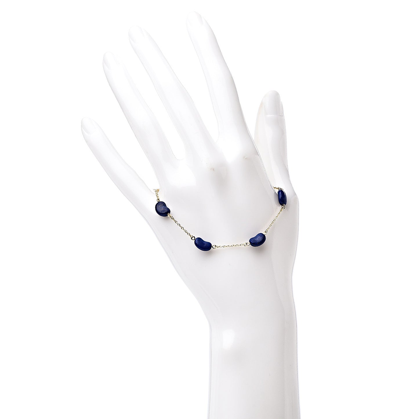 18K Yellow Gold Lapis Lazuli Elsa Peretti Bean Bracelet