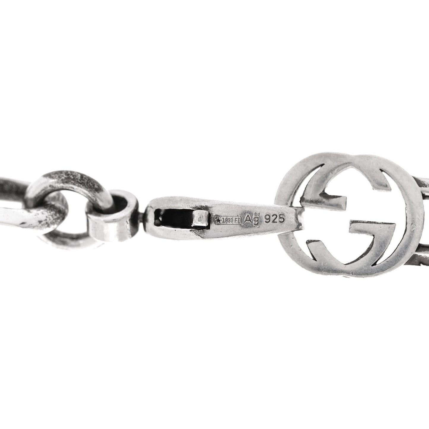 Sterling Silver Interlocking GG Chain Necklace
