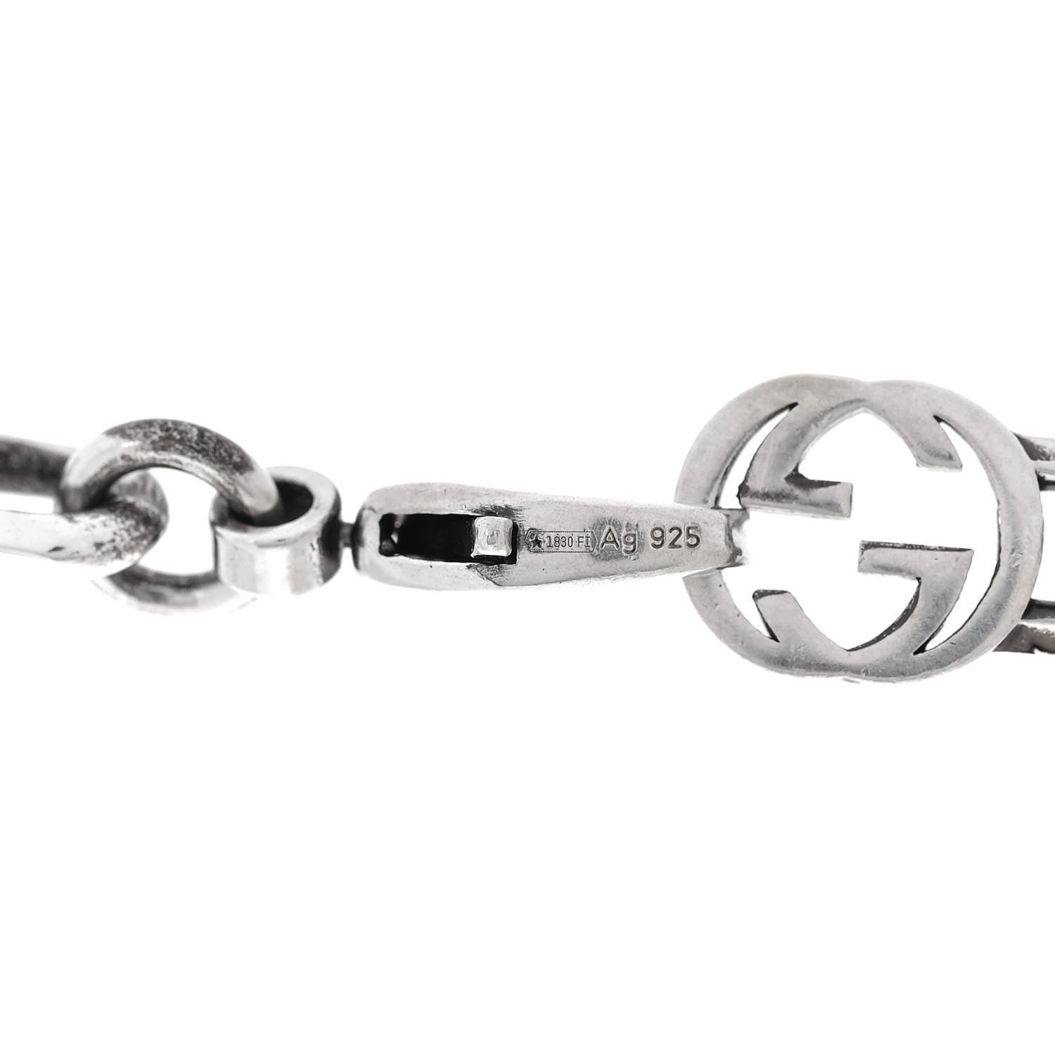Gucci Sterling Silver Interlocking GG Chain Necklace 5 of 6