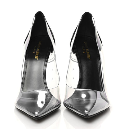 Saint Laurent Patent Calfskin PVC Opyum 110 Pump 40 Black Transparent 2 of 8