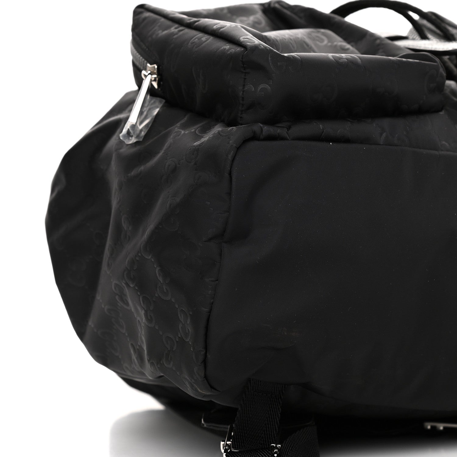 Gucci Nylon Monogram Medium Light Single Buckle Backpack Black 8 of 9