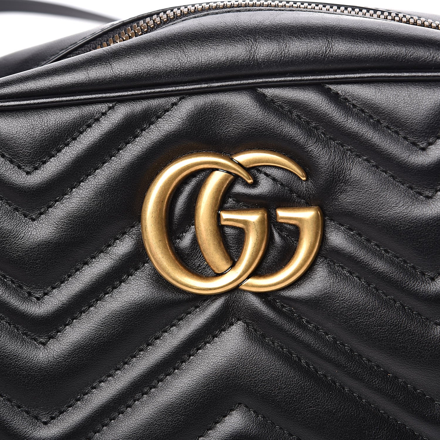 Gucci Calfskin Matelasse Small GG Marmont Chain Shoulder Bag Black 13 of 13