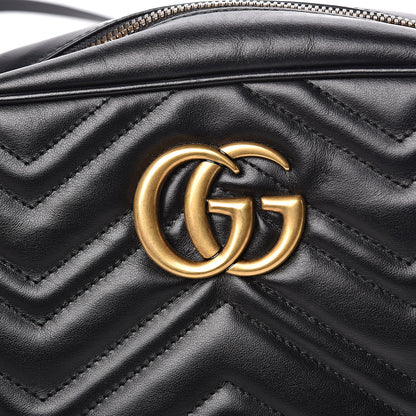 Gucci Calfskin Matelasse Small GG Marmont Chain Shoulder Bag Black 13 of 13