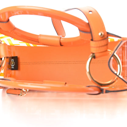 Fendi TPU FF Vitello Century Plexiglass Small Runaway Shopper Tote Aranciata 5 of 11
