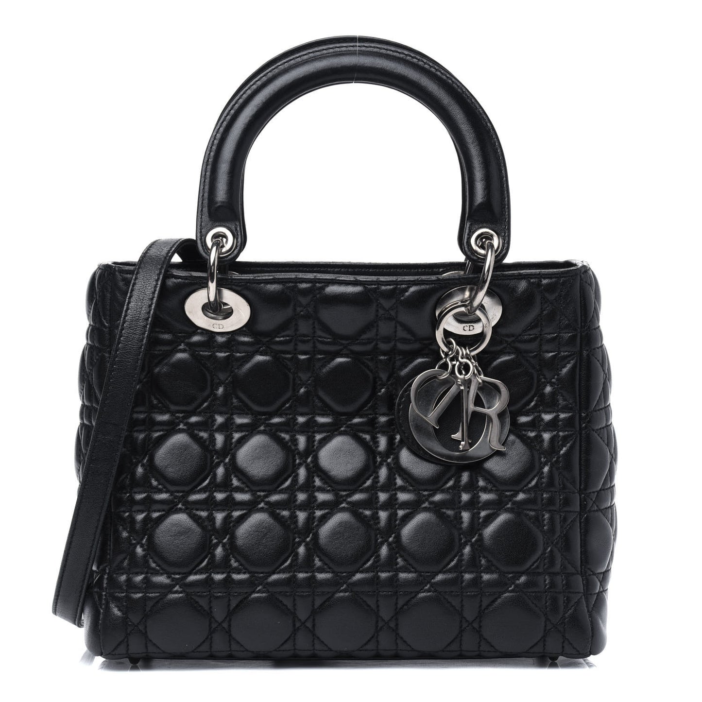 Lambskin Cannage Medium Lady Dior Black