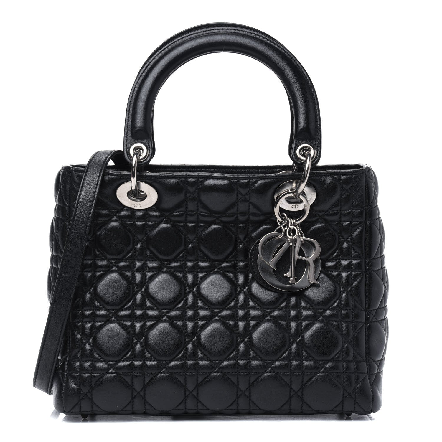 Christian Dior Lambskin Cannage Medium Lady Dior Black 1 of 14