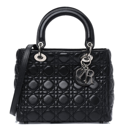 Christian Dior Lambskin Cannage Medium Lady Dior Black 1 of 14