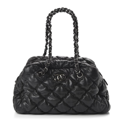 Chanel Lambskin Bubble Quilt Bowler Black 1 of 10