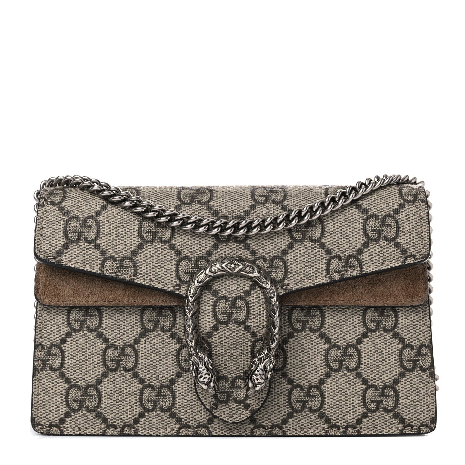 Gucci GG Supreme Monogram Super Mini Dionysus Shoulder Bag Taupe 1 of 12