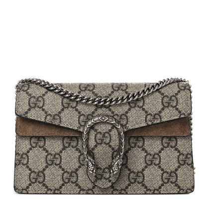 Gucci GG Supreme Monogram Super Mini Dionysus Shoulder Bag Taupe 1 of 12