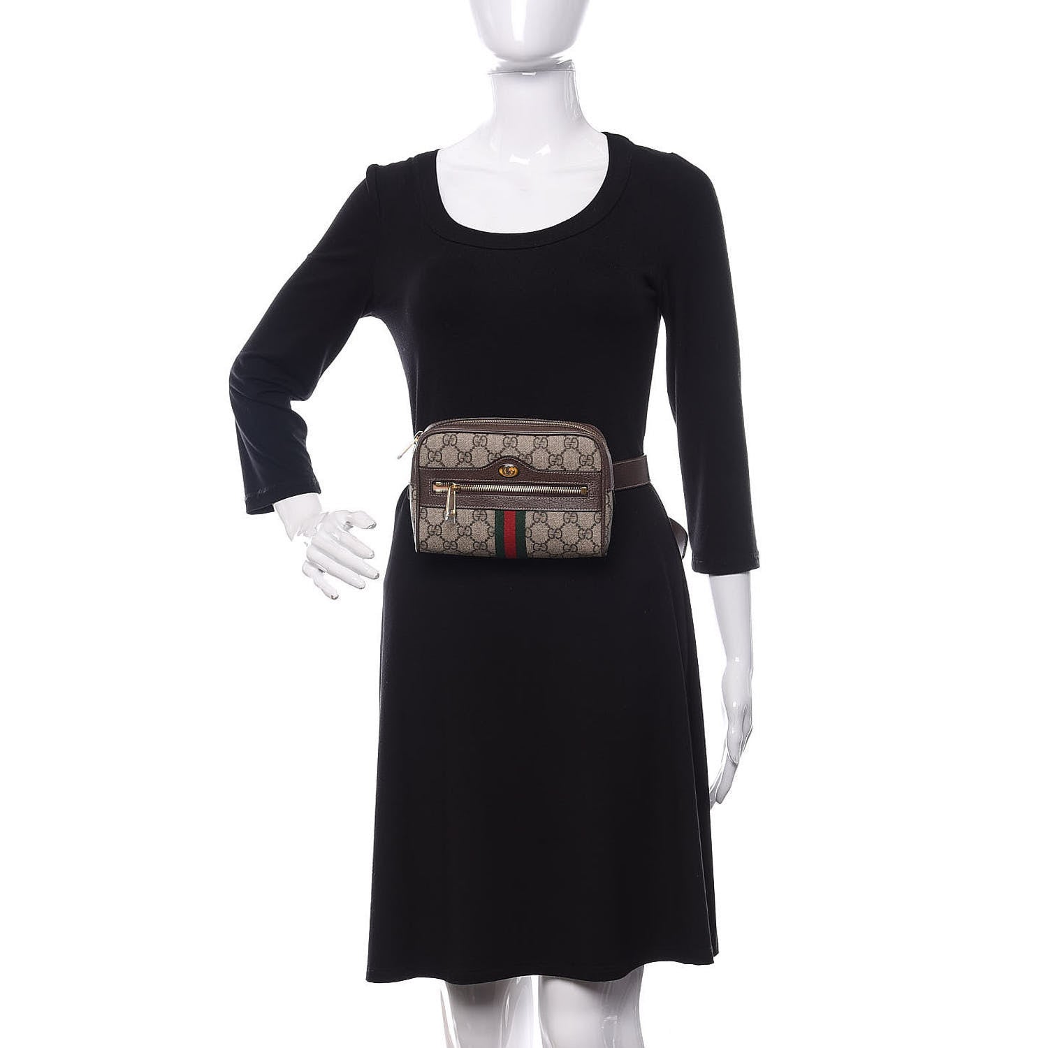 Gucci GG Supreme Monogram Web Small Ophidia Belt Bag 75 30 Dark Brown 2 of 9