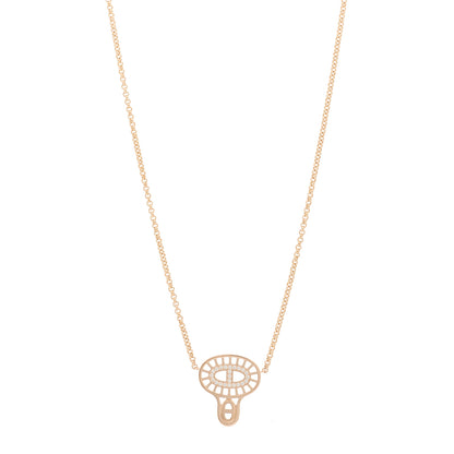 Hermes 18K Rose Gold Diamond Chaine D'Ancre Divine Pendant Necklace ST 1 of 6