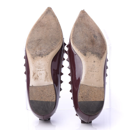 Valentino Garavani Patent Rockstud Ballerina Flats 36 Rubin 5 of 10
