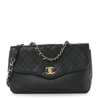 Chanel Goatskin Quilted Coco Curve Flap Messenger Flap Black 1 of 12