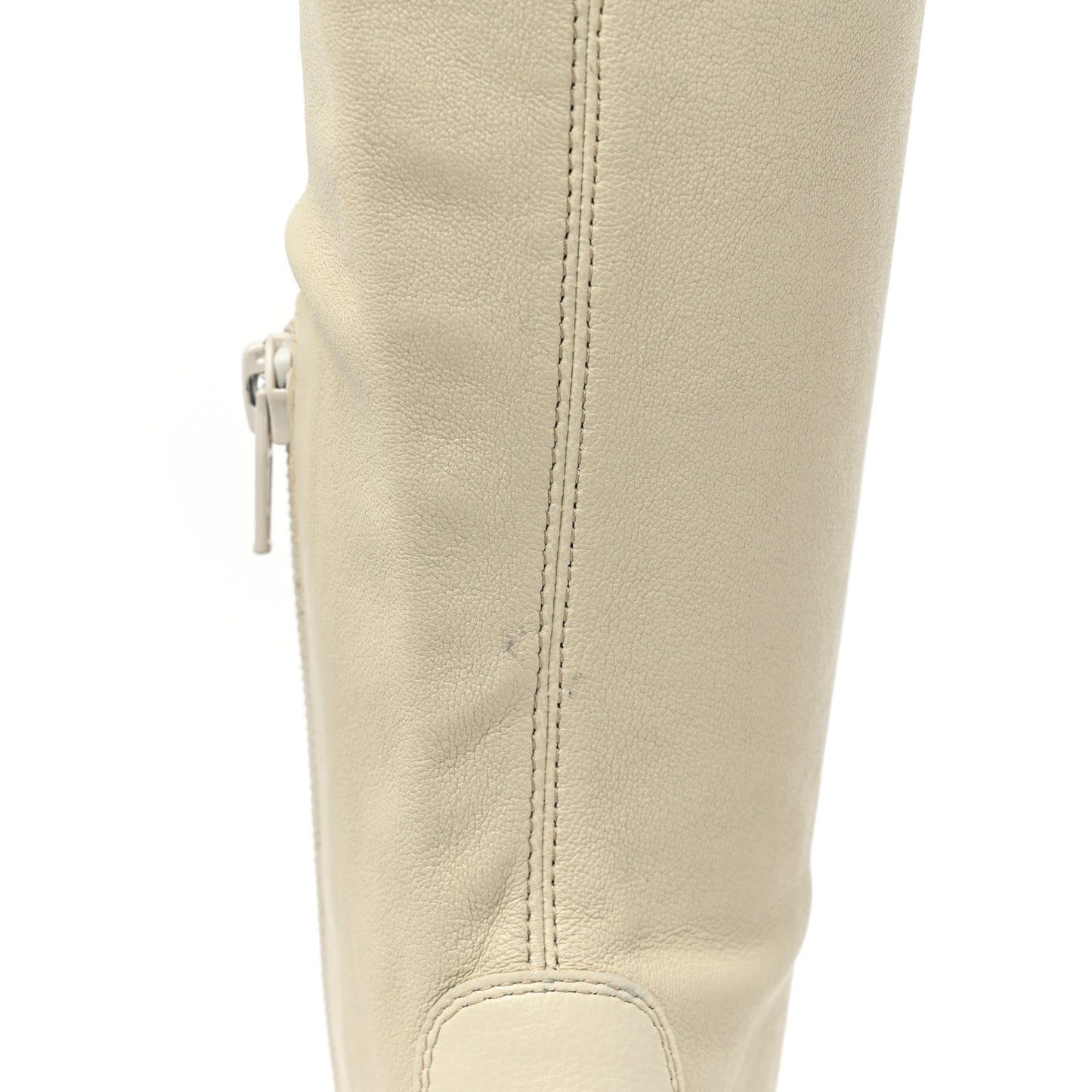Calfskin Nappa Lean Over The Knee Boots 35.5 Wax