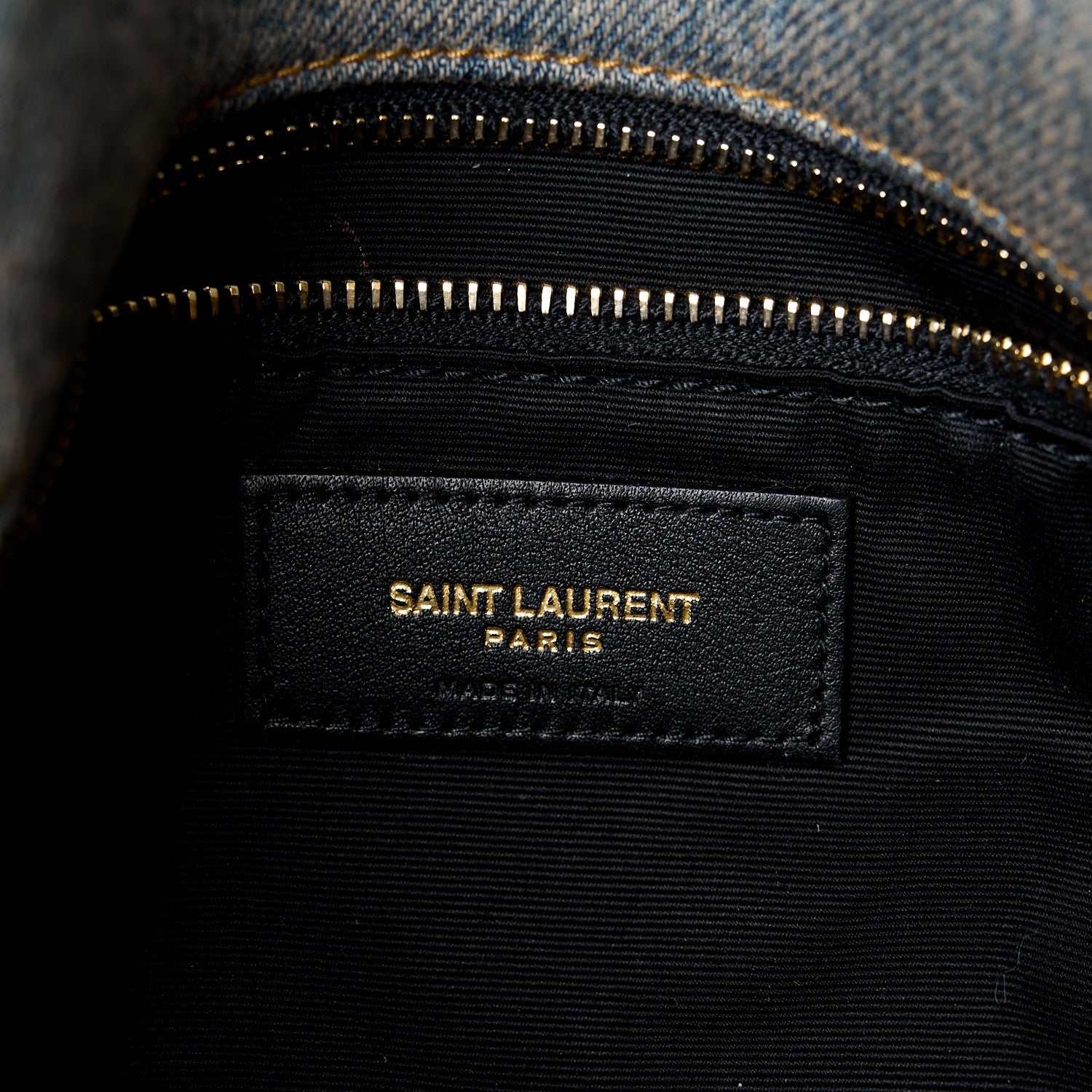 Saint Laurent Denim Quilted Small Loulou Puffer Monogram Chain Satchel Rodeo Blue 6 of 10