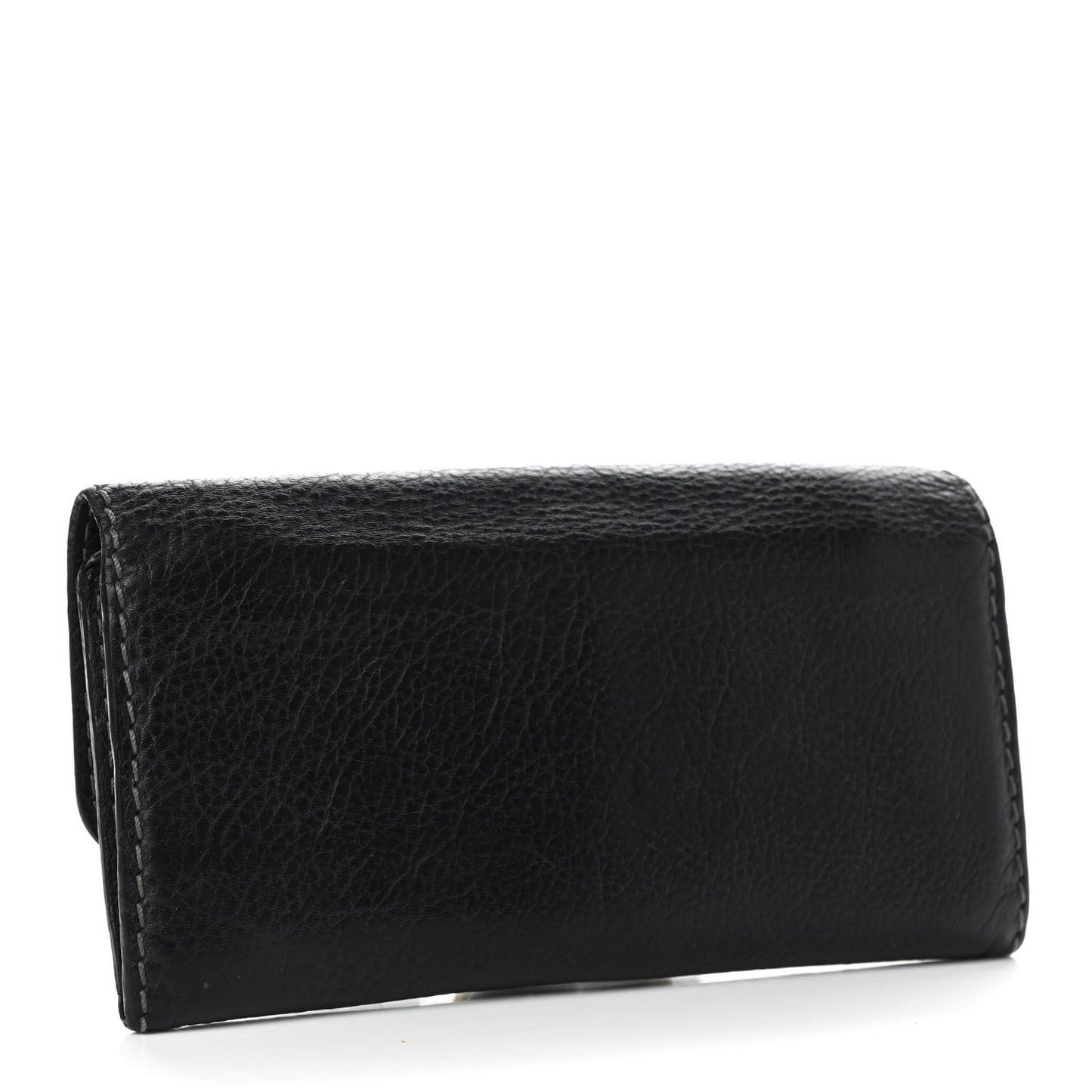 Calfskin Marcie Continental Flap Wallet Black